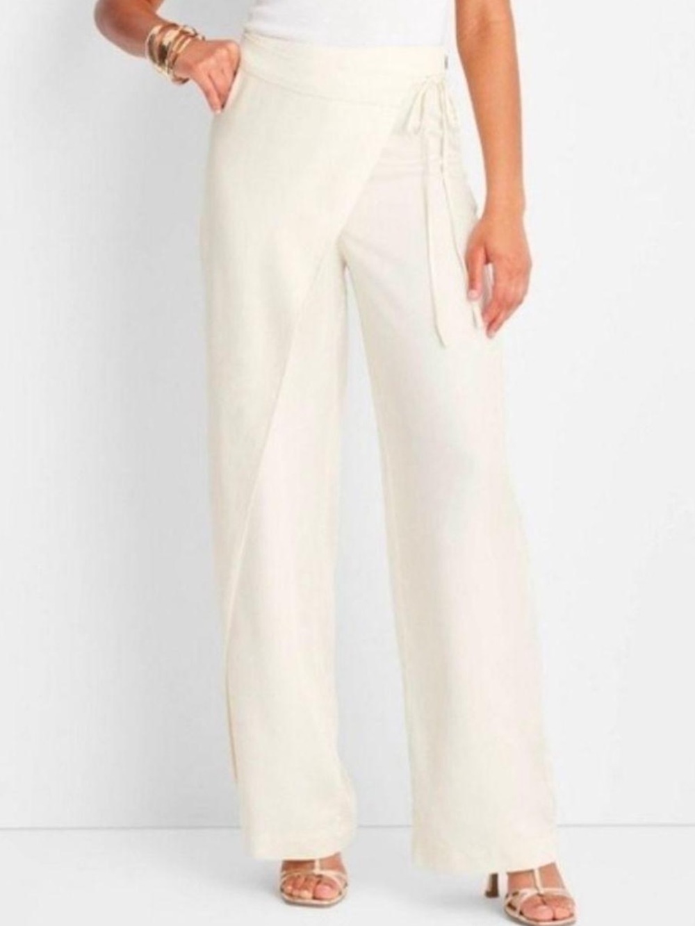 Future Collective X Jenee Naylor Cream Wrap Pants XL New Lyocell